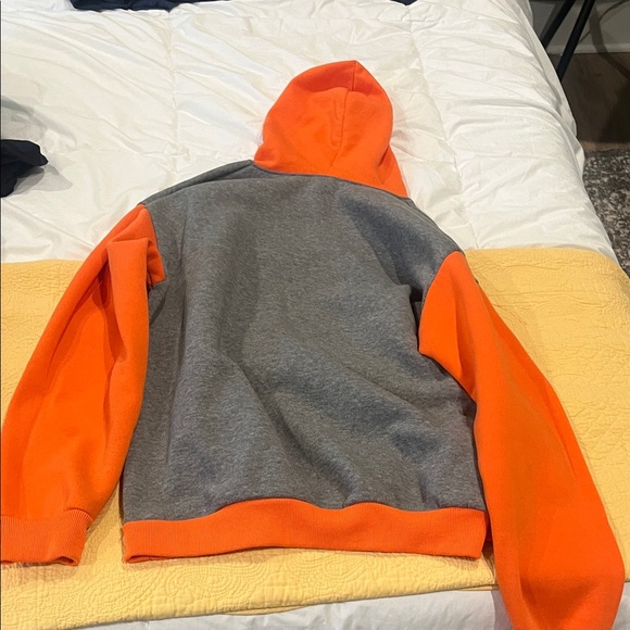 Men's Gray and Orange Hoodie - Picture 5 of 5